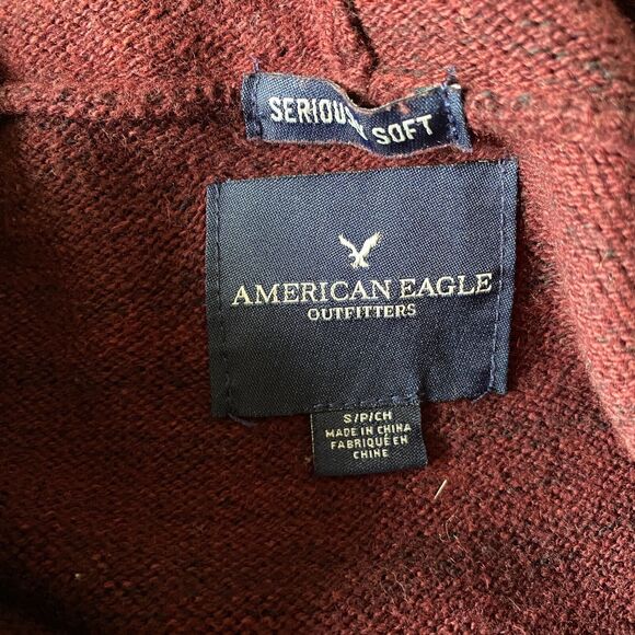 American Eagle Seriously Soft Hoodie Wool Blend Mens Small Multicolor Geometric - Picture 8 of 12